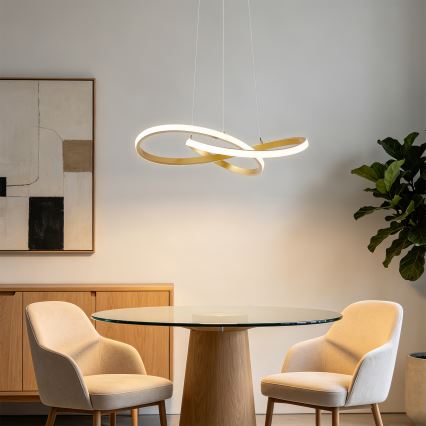 Brilagi - LED dimmelhető kábeles csillár INFINITY LED/55W/230V 3000-6000K 50x50 cm arany + távirányító