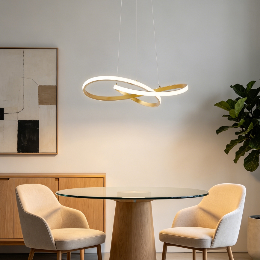 Brilagi - LED dimmelhető kábeles csillár INFINITY LED/55W/230V 3000-6000K 50x50 cm arany + távirányító