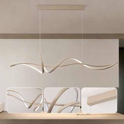 Brilagi - LED dimmelhető függeszték kábelen SIGNATURE LED/55W/230V 3000-6000K 120x23 cm bézs + távirányító