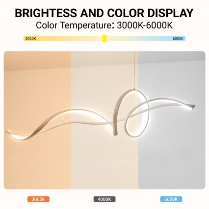Brilagi - LED dimmelhető függeszték kábelen SIGNATURE LED/55W/230V 3000-6000K 120x23 cm bézs + távirányító