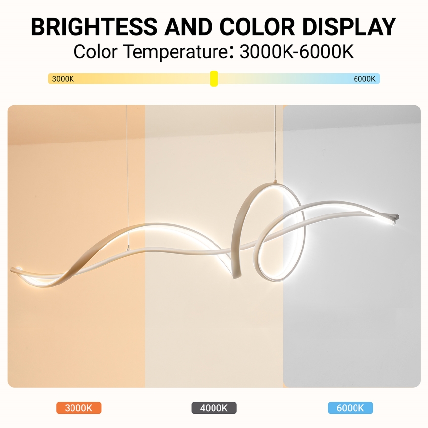 Brilagi - LED dimmelhető függeszték kábelen SIGNATURE LED/55W/230V 3000-6000K 120x23 cm bézs + távirányító