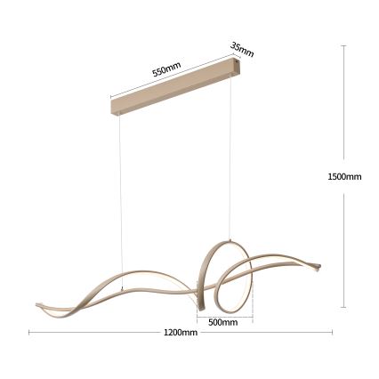 Brilagi - LED dimmelhető függeszték kábelen SIGNATURE LED/55W/230V 3000-6000K 120x23 cm bézs + távirányító