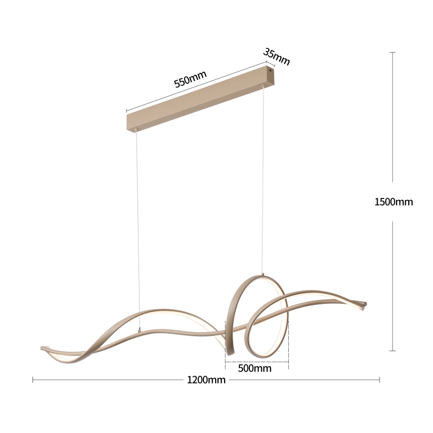Brilagi - LED dimmelhető függeszték kábelen SIGNATURE LED/55W/230V 3000-6000K 120x23 cm bézs + távirányító