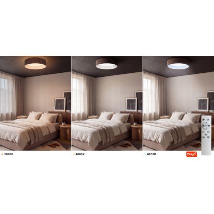 Brilagi - LED dimmelhető mennyezeti lámpatest VELVET SMARTIX STARS LED/36W/230V 3000-6000K átm. 55 cm barna Wi-Fi Tuya Beacon + távirányító