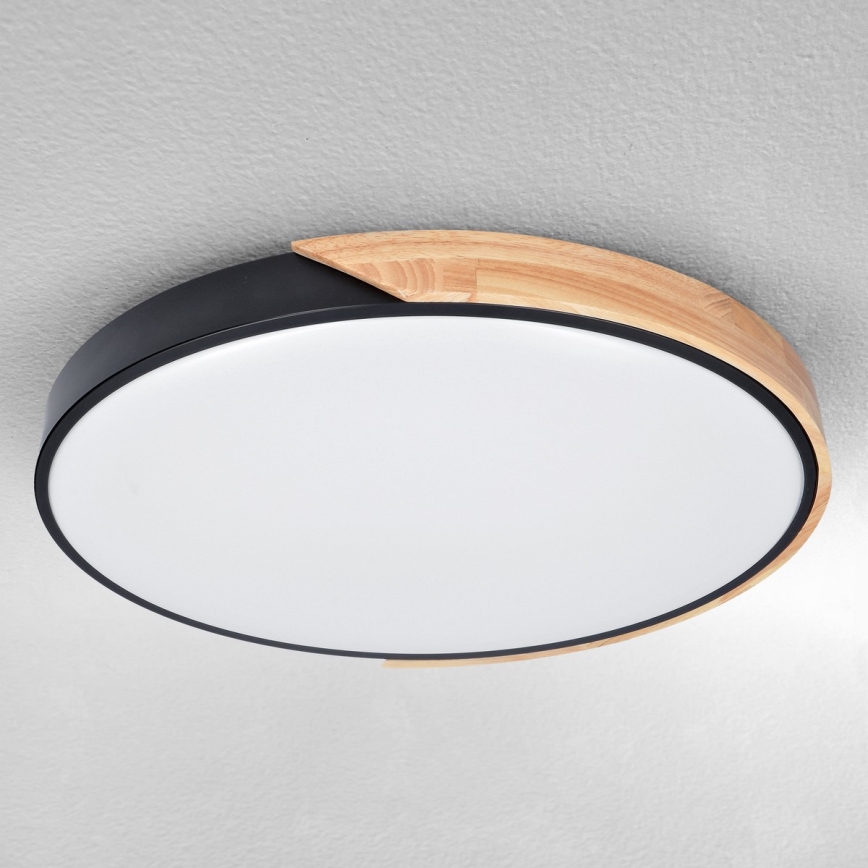 Brilagi - LED dimmelhető mennyezeti lámpa PILANA LED/60W/230V 3000-6500K tölgy/fekete átm. 60 cm + távirányító