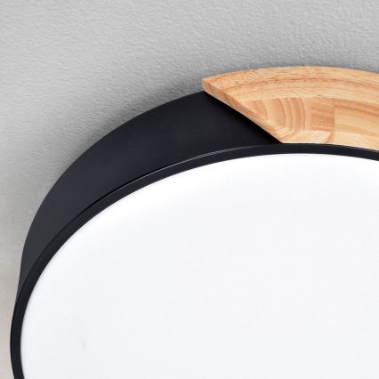 Brilagi - LED dimmelhető mennyezeti lámpa PILANA LED/60W/230V 3000-6500K tölgy/fekete átm. 60 cm + távirányító