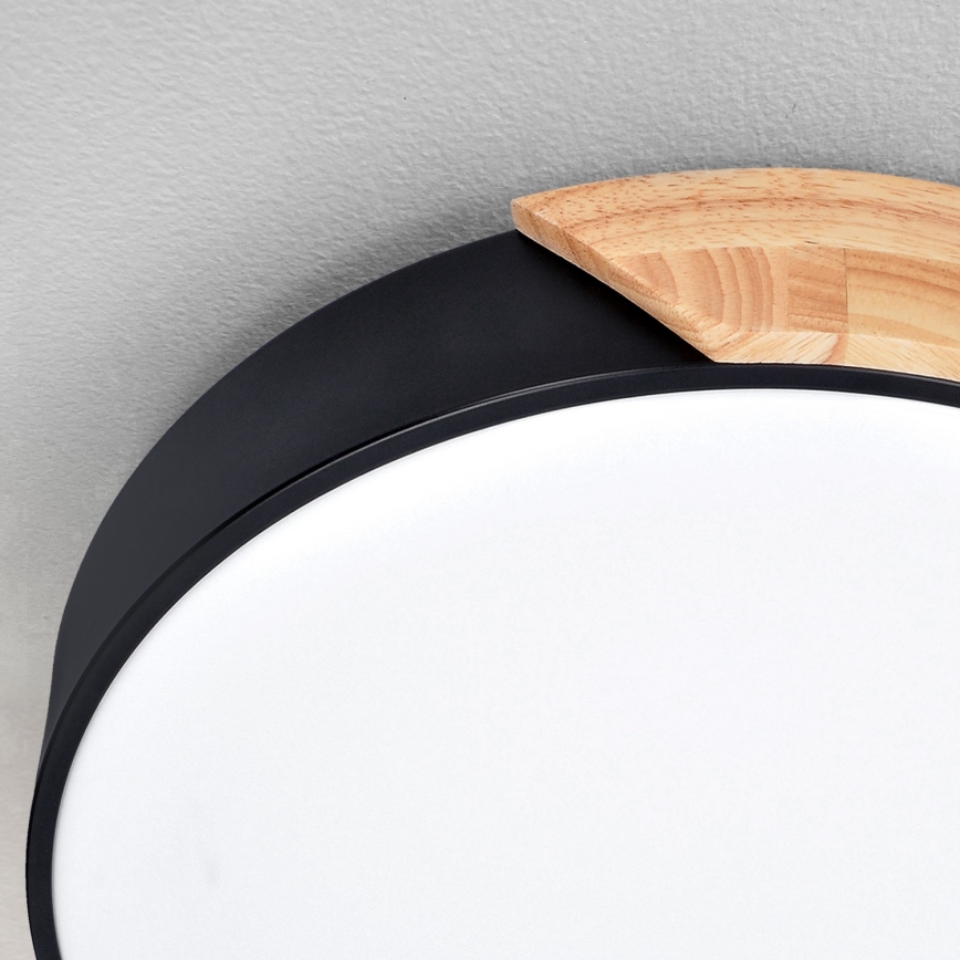 Brilagi - LED dimmelhető mennyezeti lámpa PILANA LED/60W/230V 3000-6500K tölgy/fekete átm. 60 cm + távirányító