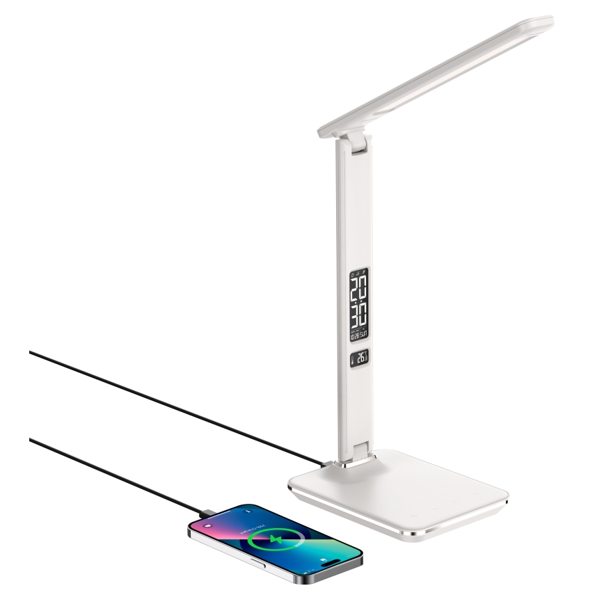 Brilagi - LED dimmelhető asztali lámpa QI vezeték nélküli töltéssel és USB-csatlakozóval REGINA LED/8,5W/230V fehér