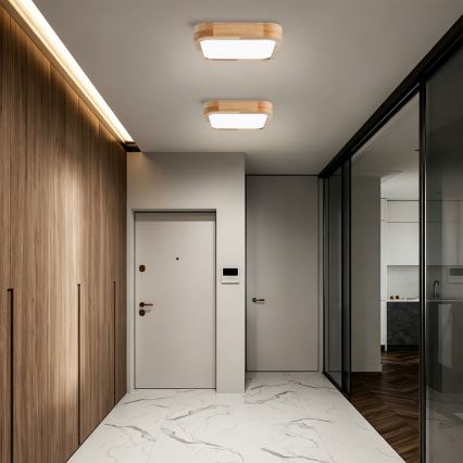 Brilagi - LED dimmelhető mennyezeti lámpatest WOODLINE SQUARE LED/48W/230V 3000-6000K tölgy 40x40 cm + távirányító