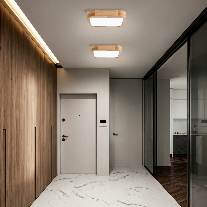 Brilagi - LED dimmelhető mennyezeti lámpatest WOODLINE SQUARE LED/48W/230V 3000-6000K tölgy 40x40 cm + távirányító