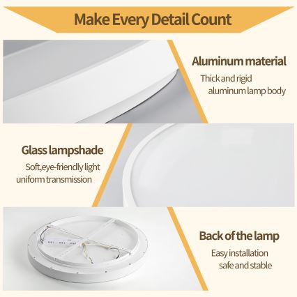 Brilagi - LED dimmelhető mennyezeti lámpa GLASS POOL DOUBLE LED/48W/230V 3000-6000K 40 cm fehér + távirányító