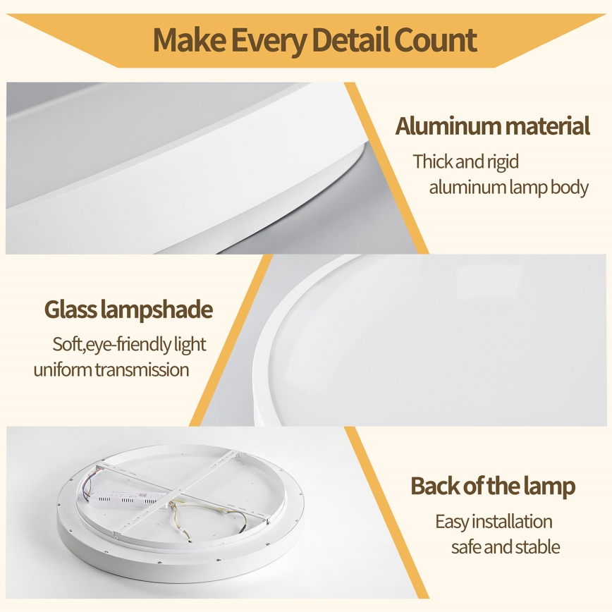 Brilagi - LED dimmelhető mennyezeti lámpa GLASS POOL DOUBLE LED/48W/230V 3000-6000K 40 cm fehér + távirányító