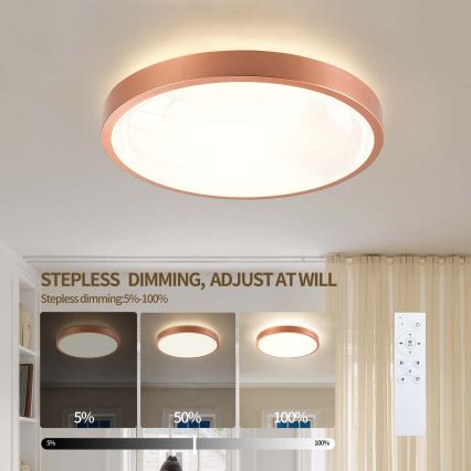 BRILAGI - LED dimmelhető mennyezeti lámpa GLASS POOL DOUBLE LED/48W/230V átmérő 40 cm rézszínű + távirányító