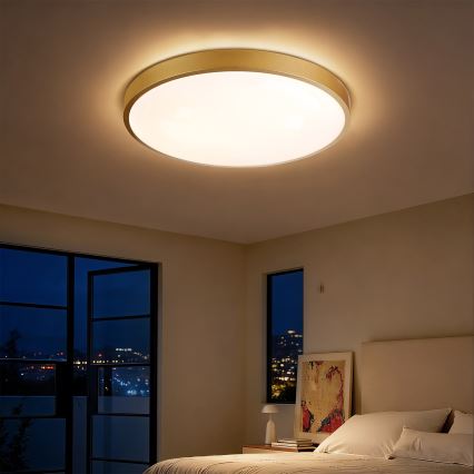 Brilagi - LED fényerőszabályozható mennyezeti lámpatest GLASS POOL DOUBLE LED/60W/230V 3000-6000K 50 cm aranyszínű + távirányító