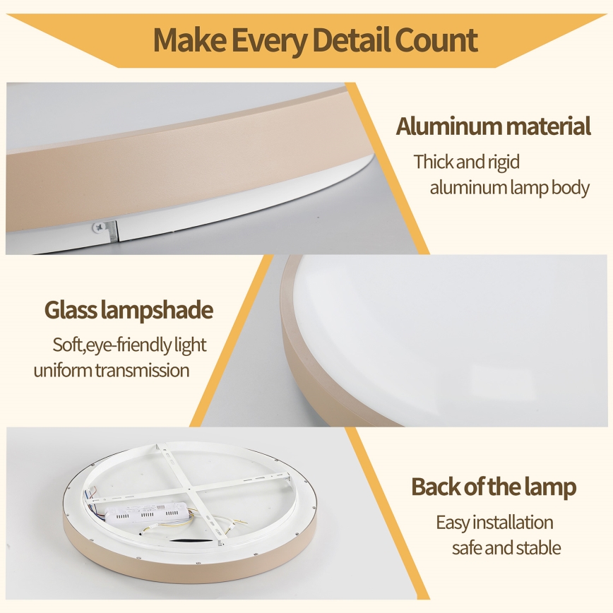 Brilagi - LED Dimmelhető mennyezeti lámpatest GLASS POOL DOUBLE LED/60W/230V 3000-6000K 50 cm bézs + távirányító
