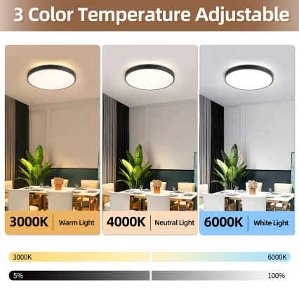 Brilagi - LED dimmelhető mennyezeti lámpatest GLASS POOL DOUBLE LED/60W/230V 3000-6000K 50 cm fekete + távirányító