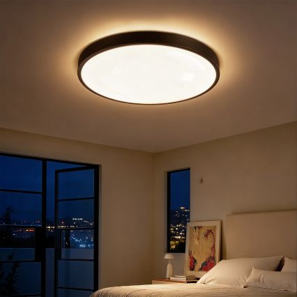 Brilagi - LED dimmelhető mennyezeti lámpatest GLASS POOL DOUBLE LED/60W/230V 3000-6000K 50 cm fekete + távirányító