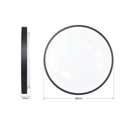 Brilagi - LED dimmelhető mennyezeti lámpatest GLASS POOL DOUBLE LED/60W/230V 3000-6000K 50 cm fekete + távirányító