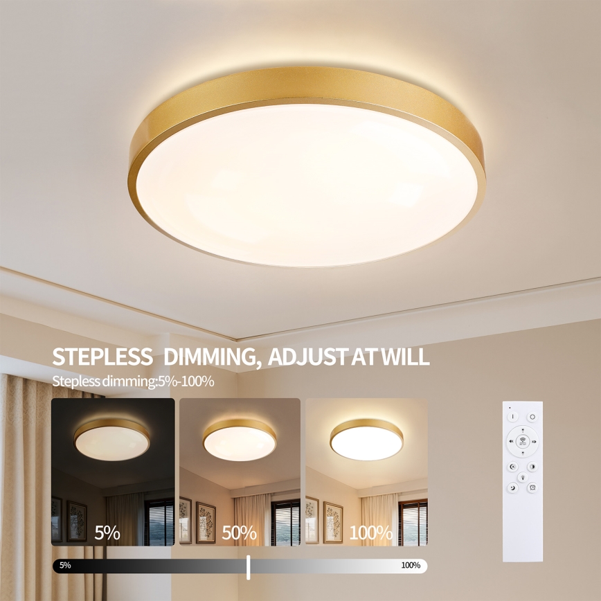 Brilagi - LED dimmelhető mennyezeti lámpa GLASS POOL DOUBLE LED/80W/230V 3000-6000K 60 cm aranyszínű + távirányító