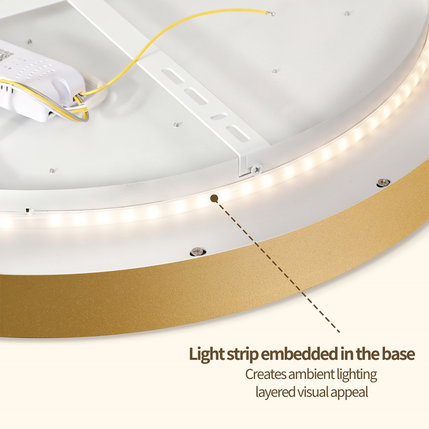 Brilagi - LED dimmelhető mennyezeti lámpa GLASS POOL DOUBLE LED/80W/230V 3000-6000K 60 cm aranyszínű + távirányító
