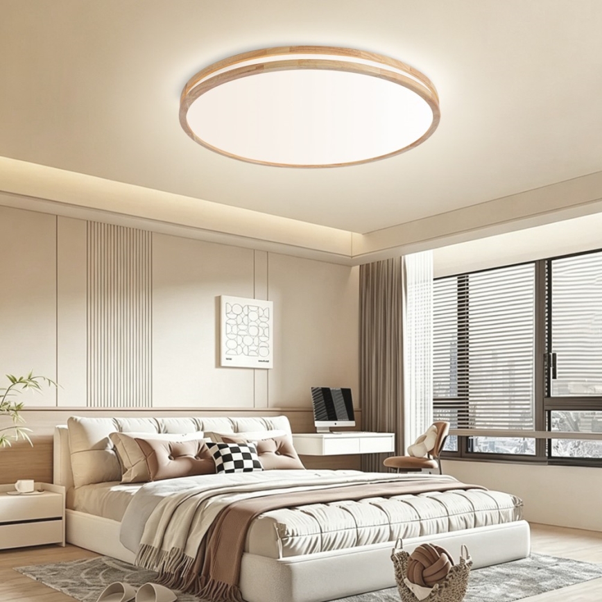 Brilagi - LED dimmelhető mennyezeti lámpa MOLINA LED/100W/230V 3000-6000K tölgy átm. 80 cm + távirányító