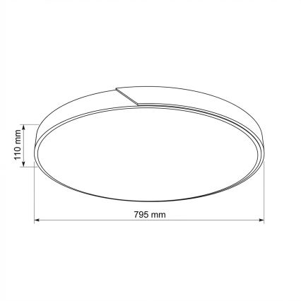 Brilagi - LED dimmelhető mennyezeti lámpatest PILANA LED/72W/230V 3000-6500K tölgy/fekete Ø 80 cm + távirányító