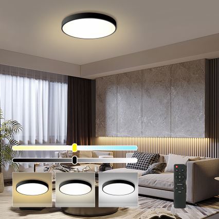 Brilagi - LED dimmelhető mennyezeti lámpa POOL LED/60W/230V 3000-6000K átm. 60 cm fekete + távirányító