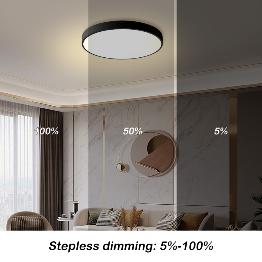 Brilagi - LED dimmelhető mennyezeti lámpa POOL LED/60W/230V 3000-6000K átm. 60 cm fekete + távirányító