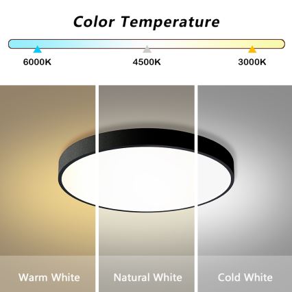 Brilagi - LED dimmelhető mennyezeti lámpa POOL LED/60W/230V 3000-6000K átm. 60 cm fekete + távirányító
