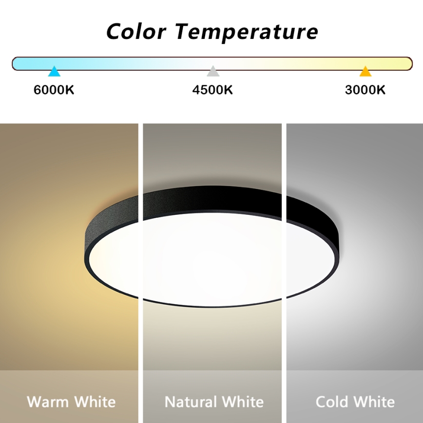 Brilagi - LED dimmelhető mennyezeti lámpa POOL LED/60W/230V 3000-6000K átm. 60 cm fekete + távirányító