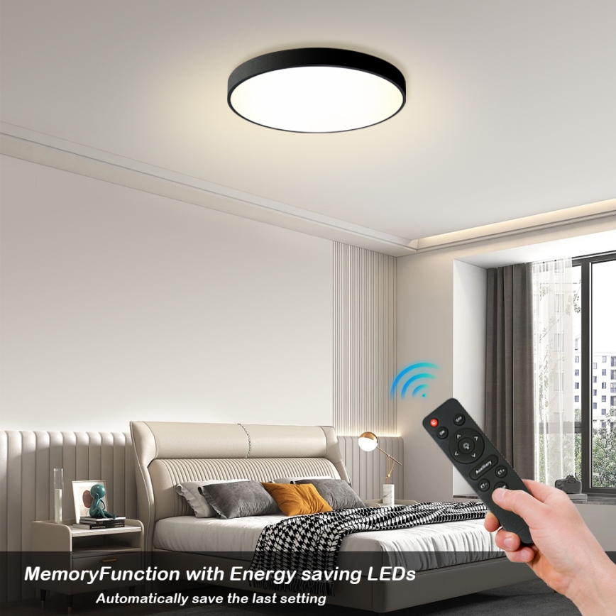 Brilagi - LED dimmelhető mennyezeti lámpa POOL LED/60W/230V 3000-6000K átm. 60 cm fekete + távirányító