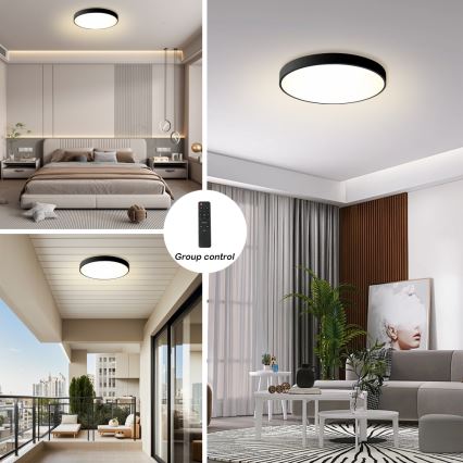 Brilagi - LED dimmelhető mennyezeti lámpa POOL LED/60W/230V 3000-6000K átm. 60 cm fekete + távirányító