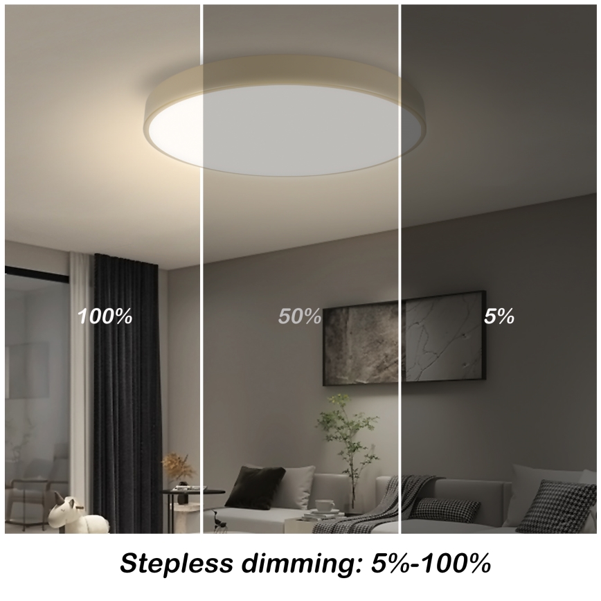 Brilagi - Fényerőszabályozható LED mennyezeti lámpa POOL SMART LED/60W/230V 3000-6000K átm. 50 cm Wi-Fi Tuya bézs + távirányító