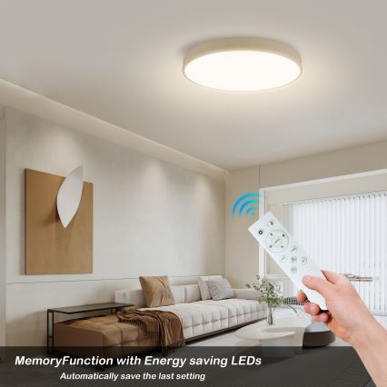 Brilagi - Fényerőszabályozható LED mennyezeti lámpa POOL SMART LED/60W/230V 3000-6000K átm. 50 cm Wi-Fi Tuya bézs + távirányító