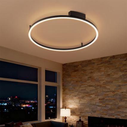 Brilagi - PORTOFINO dimmelhető LED mennyezeti lámpa LED/60W/230V 3000–6000K Ø 80 cm fekete + távirányító