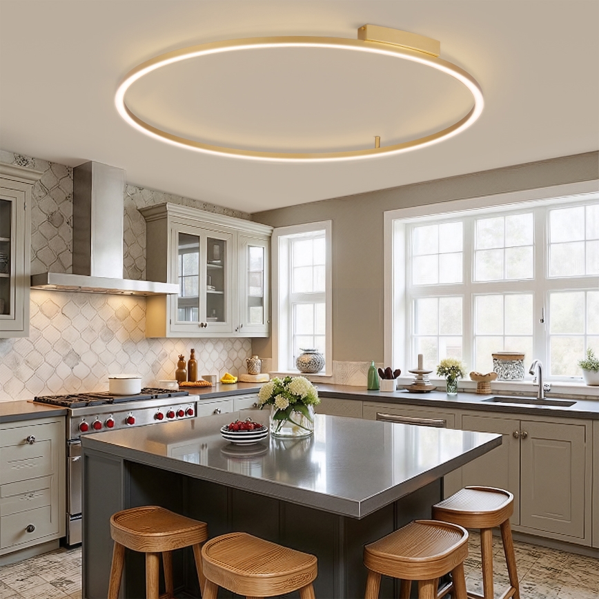 Brilagi - LED dimmelhető mennyezeti lámpa PORTOFINO LED/85W/230V 3000-6000K Ø 120 cm arany + távirányító