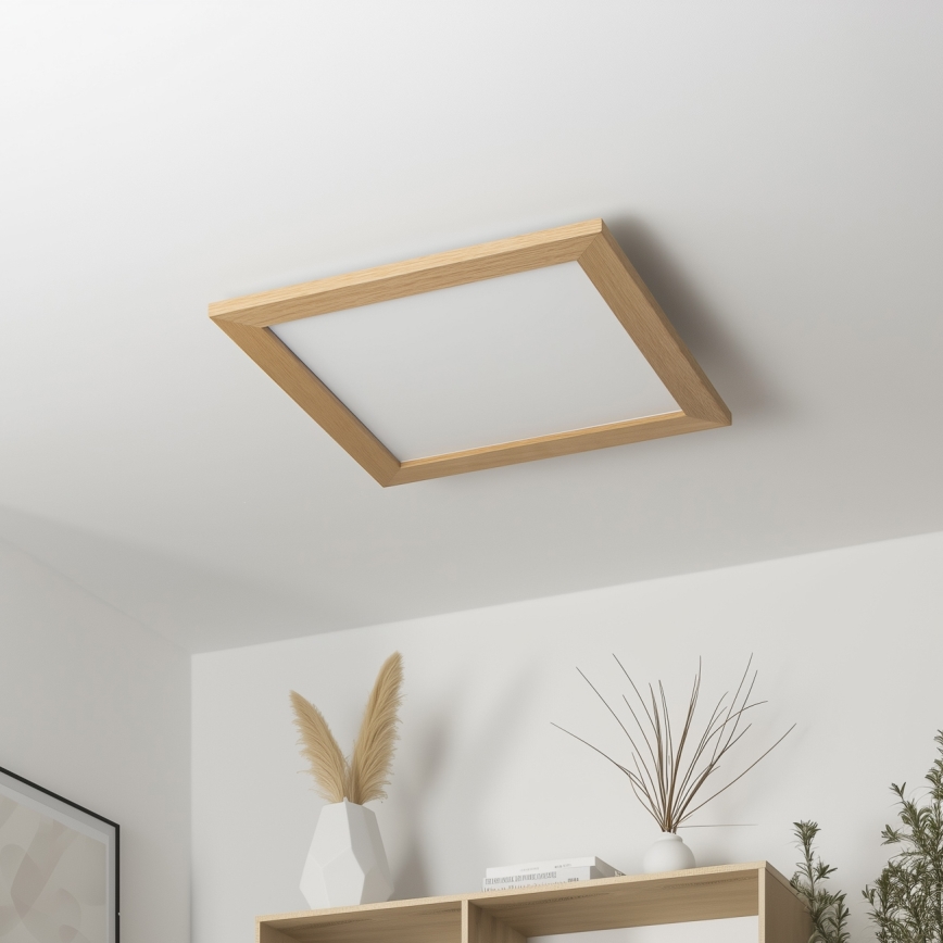 Brilagi - dimmelhető LED mennyezeti lámpa SLIMFRAME WOOD LED/36W/230V 49,5x49,5 cm 3000-6000K barna + távirányító