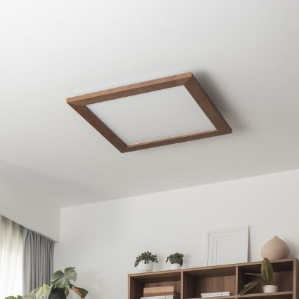 Brilagi - LED dimmelhető mennyezeti lámpatest SLIMFRAME WOOD LED/36W/230V 49,5x49,5 cm 3000-6000K sötétbarna + távirányító