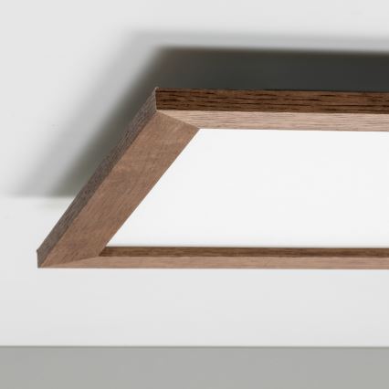 Brilagi - LED dimmelhető mennyezeti lámpatest SLIMFRAME WOOD LED/36W/230V 49,5x49,5 cm 3000-6000K sötétbarna + távirányító