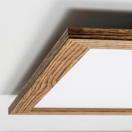Brilagi - LED dimmelhető mennyezeti lámpatest SLIMFRAME WOOD LED/58W/230V 64x64 cm 3000-6000K barna + távirányító