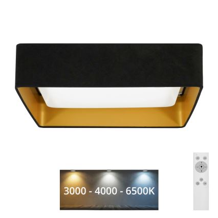 Brilagi - LED dimmelhető mennyezeti lámpa VELVET SQUARE LED/24W/230V 43x43 cm 3000/4000/6500K + távirányító fekete