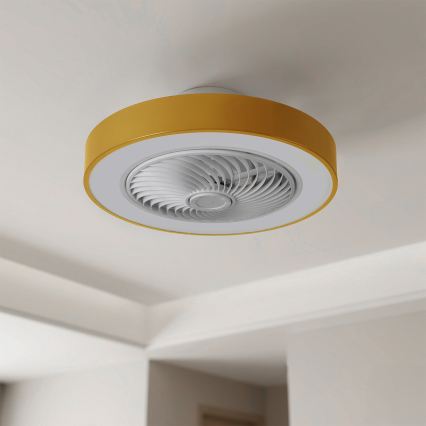 Brilagi - LED dimmelhető mennyezeti lámpa ventilátorral LED/38W/230V 3000-6500K átm. 50 cm arany + távirányító