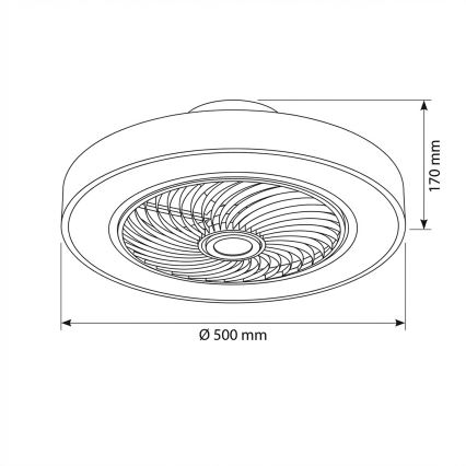 Brilagi - LED dimmelhető mennyezeti lámpa ventilátorral LED/38W/230V 3000-6500K átm. 50 cm arany + távirányító