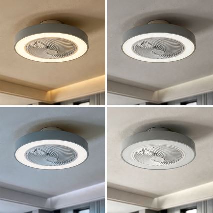 Brilagi - LED dimmelhető ventilátoros mennyezeti lámpa LED/38W/230V 3000-6500K 3000-6500K átm. 50 cm szürke + távirányító