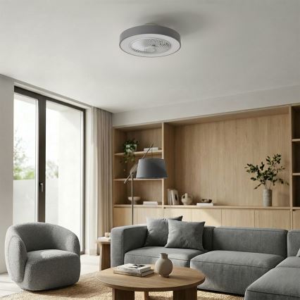 Brilagi - LED dimmelhető ventilátoros mennyezeti lámpa LED/38W/230V 3000-6500K 3000-6500K átm. 50 cm szürke + távirányító