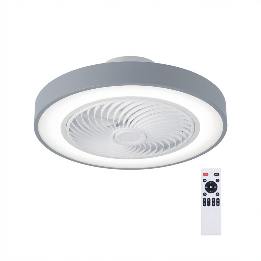 Brilagi - LED dimmelhető ventilátoros mennyezeti lámpa LED/38W/230V 3000-6500K 3000-6500K átm. 50 cm szürke + távirányító