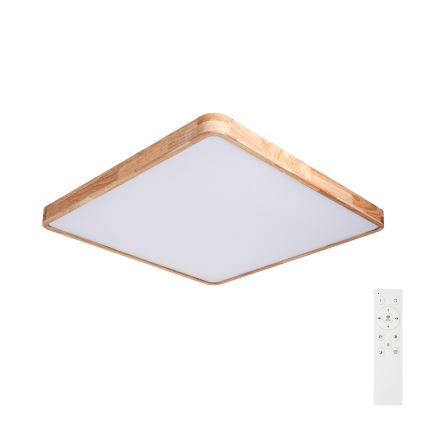 Brilagi - LED fényerőszabályozható mennyezeti lámpatest WOODLINE SQUARE LED/100W/230V 3000-6000K tölgy 80x80 cm + távirányító