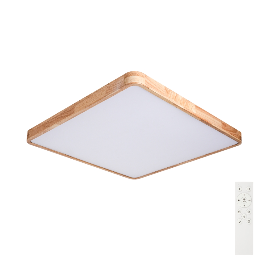 Brilagi - LED fényerőszabályozható mennyezeti lámpatest WOODLINE SQUARE LED/100W/230V 3000-6000K tölgy 80x80 cm + távirányító