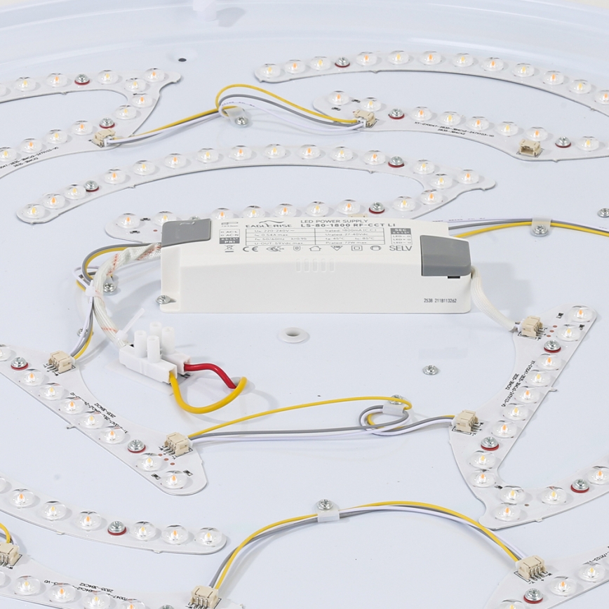 Brilagi - LED fényerőszabályozható mennyezeti lámpatest WOODROUND LED/40W/230V 3000-6000K átm. 60 cm fa CRI 90 + távirányítóval