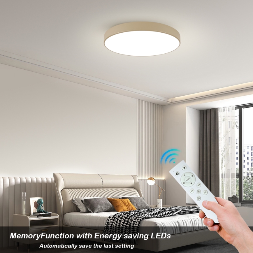 Brilagi - LED dimmelhető mennyezeti lámpa POOL SMART LED/100W/230V 3000-6000K 80 cm bézs Wi-Fi Tuya + távirányító